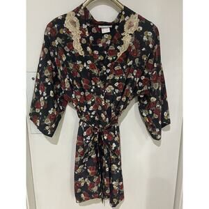 NWOT Y2k Amy’s Boutique 2-Piece Floral Rose Accent Nightie and Robe Women’s M
